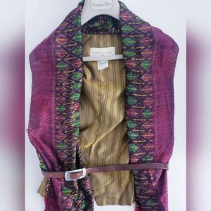 Barbara Bui Boho Silk Scarf Attached To Vest Top With Belt Made In France